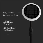 Imagine Stâlpișor LED Solar de Grădină 8W cu Senzor de Lumină, Înălțime Reglabilă, Corp Alb/Negru, IP65