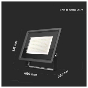 Imagine Proiector LED V-TAC SMD Slim 200W Lumină Rece Negru Seria F