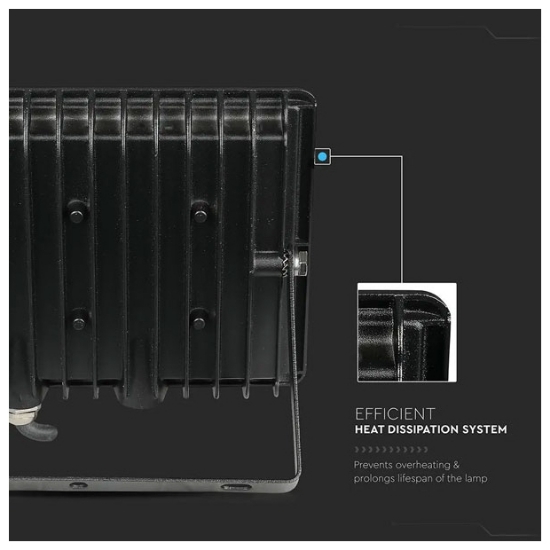 Imagine Proiector LED V-TAC SMD Slim 200W Lumină Rece Negru Seria F