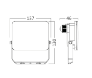 Imagine Proiector LED Slim Braytron 20W 3IN1 IP65 Alb