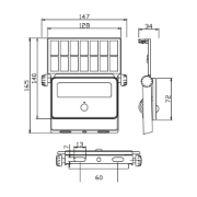Imagine Proiector LED Negru Solar 16W 6400K 3.7VDC 068-022-0016