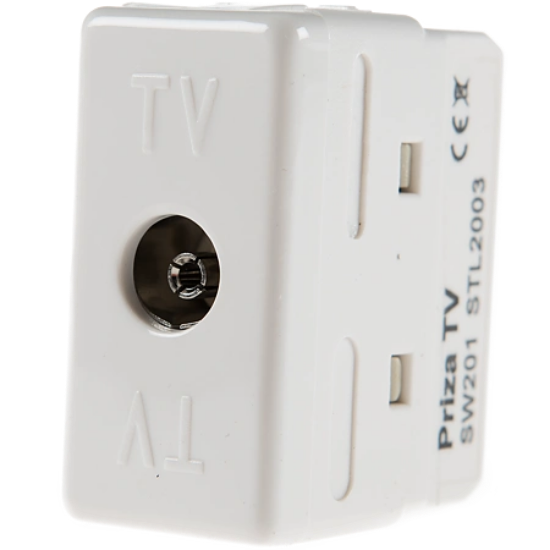 Imagine Priză TV modulară albă Stil Comtec 20228