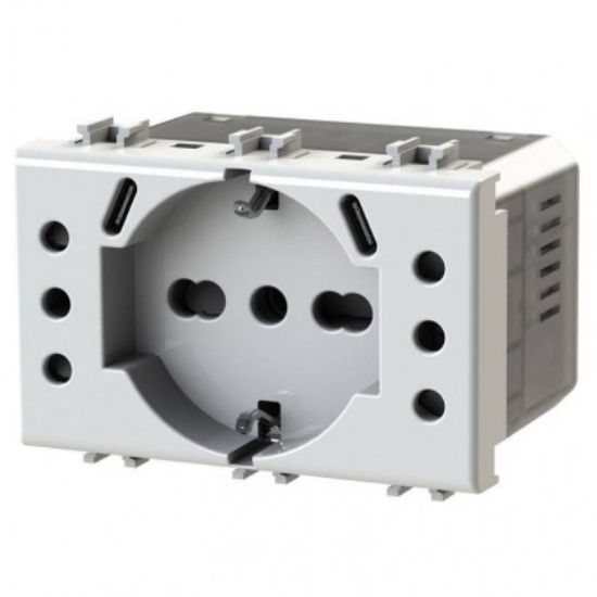 Imagine Priză USB gama P503 compatibilă cu Bticino Matix Alb
