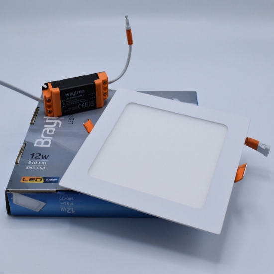 Imagine Spot LED pătrat încastrat 12W 910lm 3000K 170x170mm Braytron