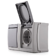 Imagine Priză simplă Schuko 2P+E cu întrerupător PT 16A 250V IP54 gri Panasonic