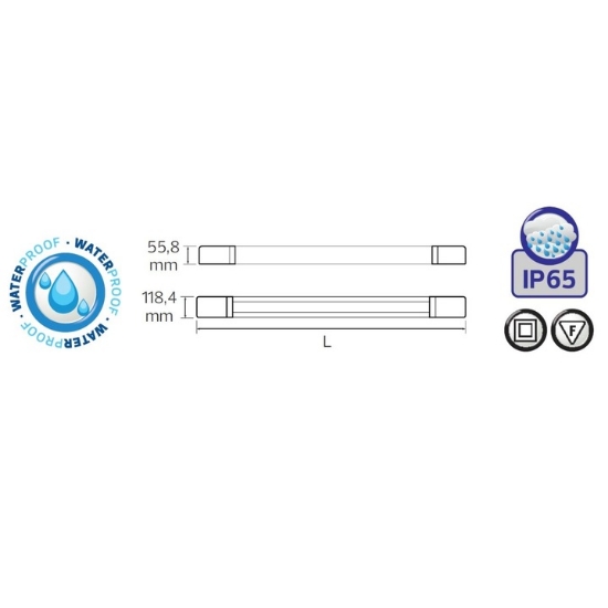 Imagine Corp de iluminat LED liniar Okyanus-90 Slim 90W 6400K 7200lm 1542mm IP65