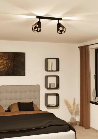 Imagine Plafonieră Carlton-7 2 IP20 cupru antichizat/negru EGL 43716