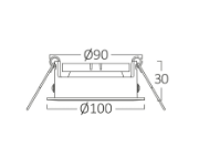 Imagine Carcasă alb/negru rotundă pentru GU10 BETA-RR1