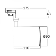 Imagine Spot LED pe șină negru 3000K 30W BR-BD30-01301