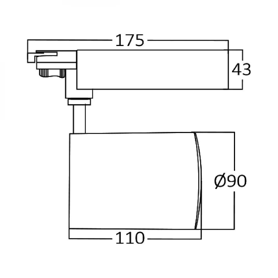 Imagine Spot LED pe șină negru 3000K 30W BR-BD30-01301