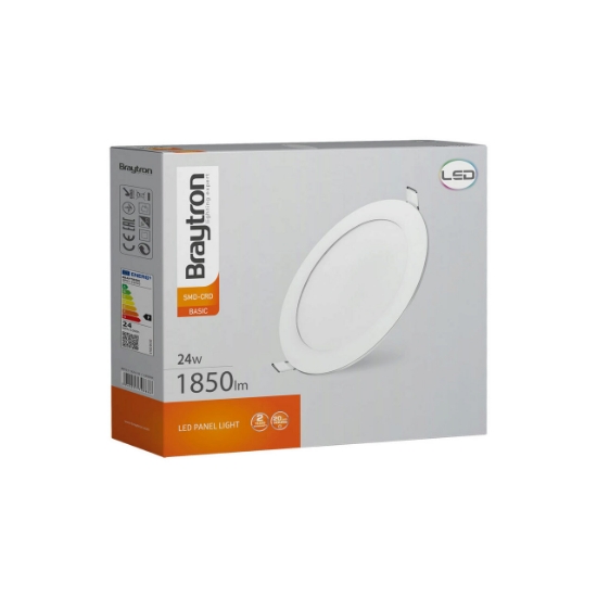 Imagine Spot LED încastrat rotund 24W 1850lm 6500K Ø300mm alb Braytron