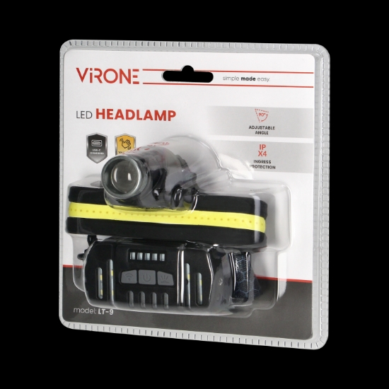 Imagine Lanternă frontală 10W COB + 3W XPE 500LM + 200LM 1200 mAh USB