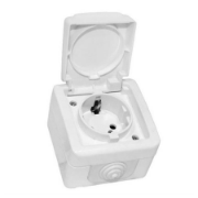 Imagine Priză simplă Schuko cu capac PT alb 22-604