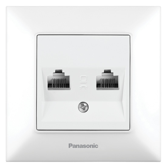 Imagine Priză pentru calculator Panasonic Arkedia Slim instalare ascunsă albă