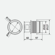 Imagine Priză de mobilier COMFORT Ø100 mm, 3xSchuko, 2xUSB 2,4A, aluminiu