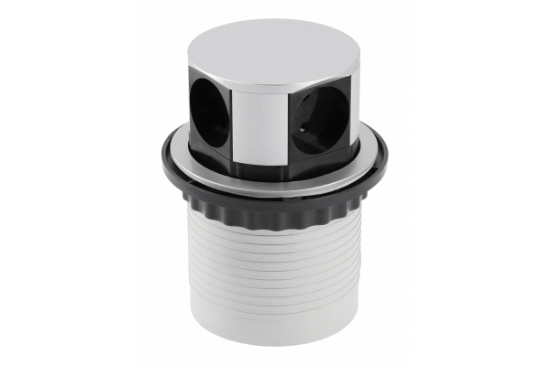 Imagine Priză încastrabilă în blat COMFORT Ø100mm, 4x Schuko, IP20, 16A, GTV