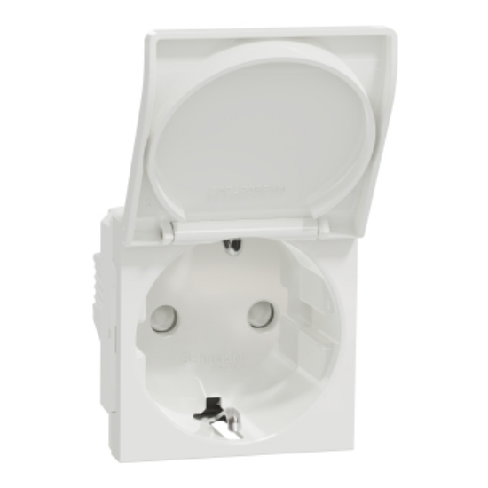 Imagine Priză 2P+E 16A cu capac Unica Studio alb NU303718TA