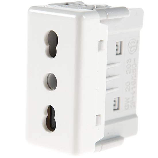 Imagine Priză modulară standard italian 2P+E 16A albă GW20203
