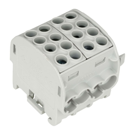 Imagine Clema de derivație izolată Schrack Technik IK026212, cablu Cu-Al, 35mm², 1P, 4 intrări - 4 ieșiri, gri