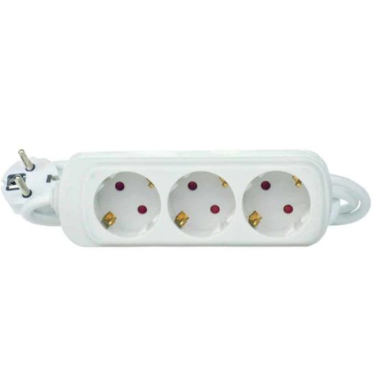 Imagine Prelungitor LOHUIS, 3 prize, 3x1mm², 2 m, alb