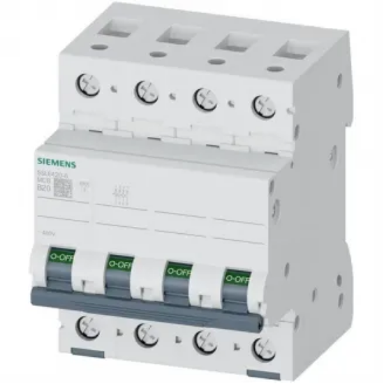 Imagine Siguranță automată tetrapolară 6kA 4P Curba B 20A Siemens