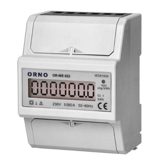 Imagine Contor de energie monofazat ORNO OR-WE-522, 80A, 230V, IP20 OR-WE-522