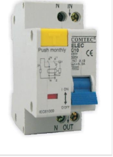 Imagine Siguranță automată diferențială combinată 1P+N 10A 0.03A