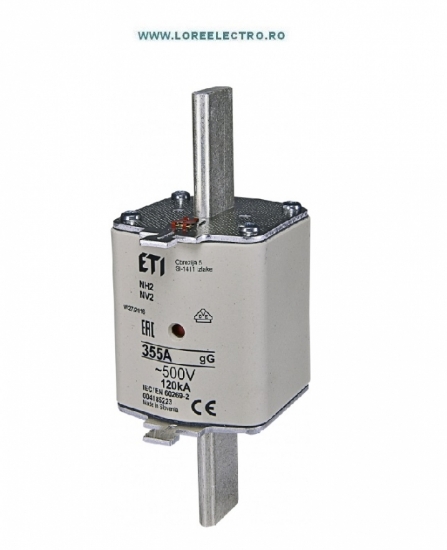 Imagine Siguranță fuzibilă NH2 500VAC 355A cu indicator dublu și lame de prindere izolate