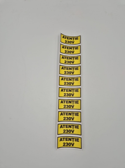 Imagine Sticker de avertizare 230V - Set 10 bucăți 25x5cm