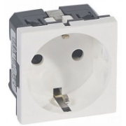 Imagine Priză Schuko 2 module standard german Legrand Mosaic 077210, alb