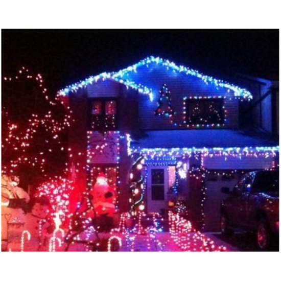 Imagine Ghirlandă extensibilă 64 LED+FLASH, Roșie, cu Cablu Alb, 1.6x0.7m+3m S-OUT