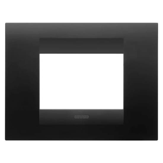 Imagine Ramă Gewiss Chorus GEO 3 module negru satin pentru priză și întrerupător GW16403VN