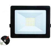 Imagine Proiector LED 30W 4000K negru cu fotocelulă și senzor crepuscular