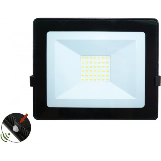 Imagine Proiector LED 30W 4000K negru cu fotocelulă și senzor crepuscular