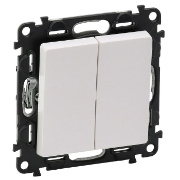 Imagine Întrerupător cap scara dublu Valena Life, incastrat, alb 752108