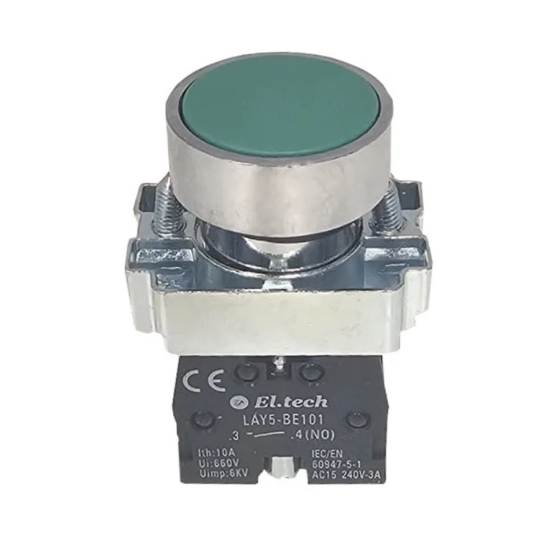 Imagine Buton metalic cu revenire verde IND 32-751