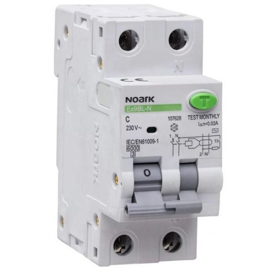 Imagine Intrerupator diferential RCBO Noark EX8BL-N 1P+N, 16 A, 100 mA, 6 kA, curba C, 107662