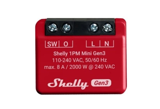 Imagine Releu shelly plus 1pm mini comutator/releu cu masurarea consumului 1x8a wifi