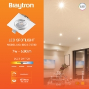Imagine Spot LED patrat 7W DIM 3IN1 230V IP20 ALB ROTABIL BR-BD02-70780