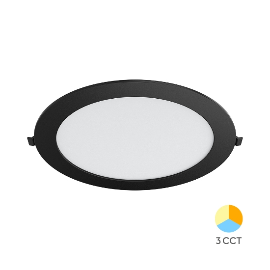 Imagine Spot LED rotund ST 24W 10INC NEGRU 3IN1 BR-BP01-32481