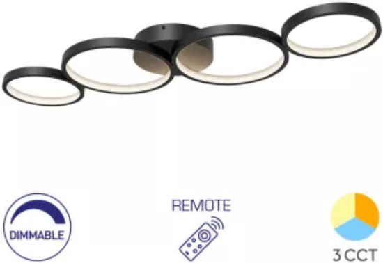 Imagine Lustra led 60w nela -sr1 rnd telecomanda ip20 negru br-bh17-04091