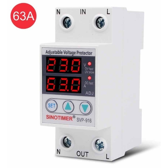Imagine Releu digital de protectie tensiune, Sinotimer, reglabil intr 1-63a svp-916-63a sinotimer