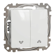 Imagine Intrerupator alb, curent nominal, pentru jaluzele, blocare electrica, 10 AX, tensiune 250 V AC Sedna SDD111104