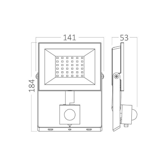 Imagine Proiector LED slim 30W 6500K+SENZOR IP54 CF NEGRU BR-BT66-23031
