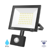 Imagine Proiector LED SLIM 50W 6500K+SENZOR IP54-CF NEGRU BR-BT66-25031