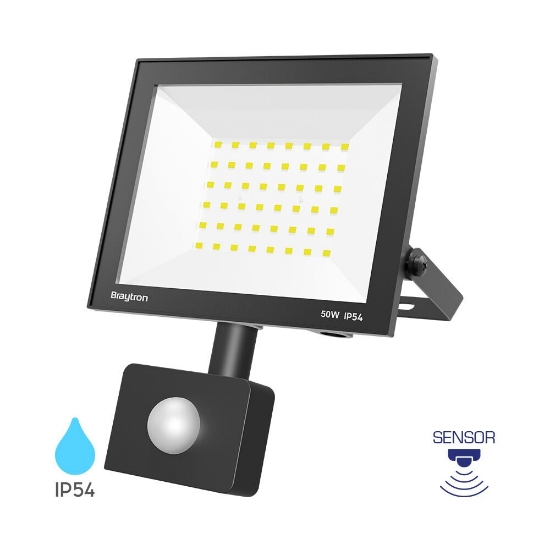 Imagine Proiector LED SLIM 50W 6500K+SENZOR IP54-CF NEGRU BR-BT66-25031