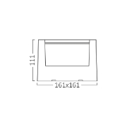 Imagine Corp de iluminat LED exterior, patrat, 15W 1450lm, 3in1 IP65 WALLS-G2 BR-BG38-01581