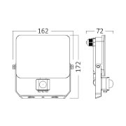 Imagine Proiector LED Slim 30W 3IN1+SENZOR IP54 ALB BR-BT60-63080
