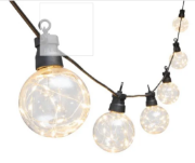 Imagine Ghirlanda party inseriabila glob cu microled alb cald de exterior 5M LPL 10 GLOBE