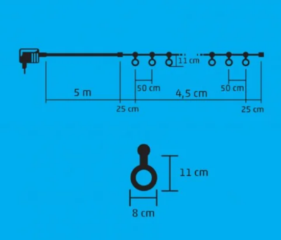 Imagine Ghirlanda party inseriabila glob cu microled alb cald de exterior 5M LPL 10 GLOBE